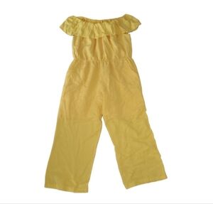 Ashley Stewart Yellow Plus Size Ruffle Off Shoulder Lined Jumpsuit Size 20